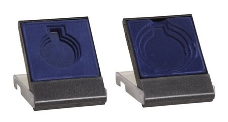 Medailledoosje transparant zwart-blauw 50-60-70mm