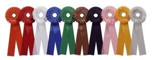 Rozet 1-rings/sticker of paardenhoofd diverse kleuren